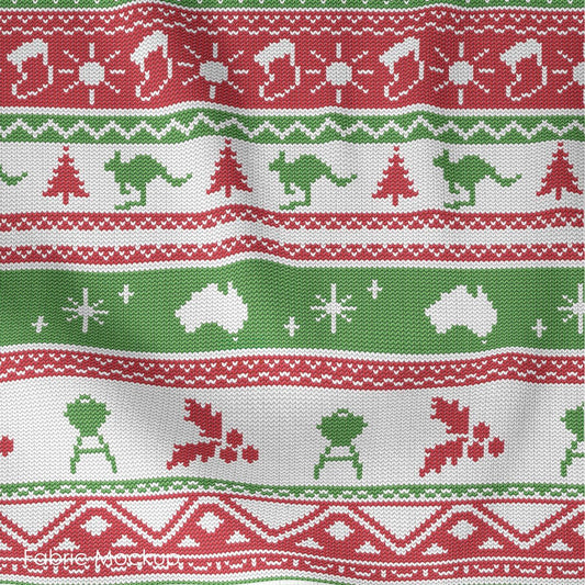 Aussie Friends Festive Fun Christmas - Christmas Stripe 8m Fabric Bolt | Devonstone