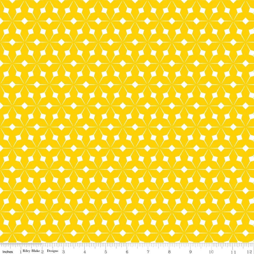 Riley Blake Designs Colour Wall Geo Yellow geometric quilting cotton fabric C11590-YELLOW