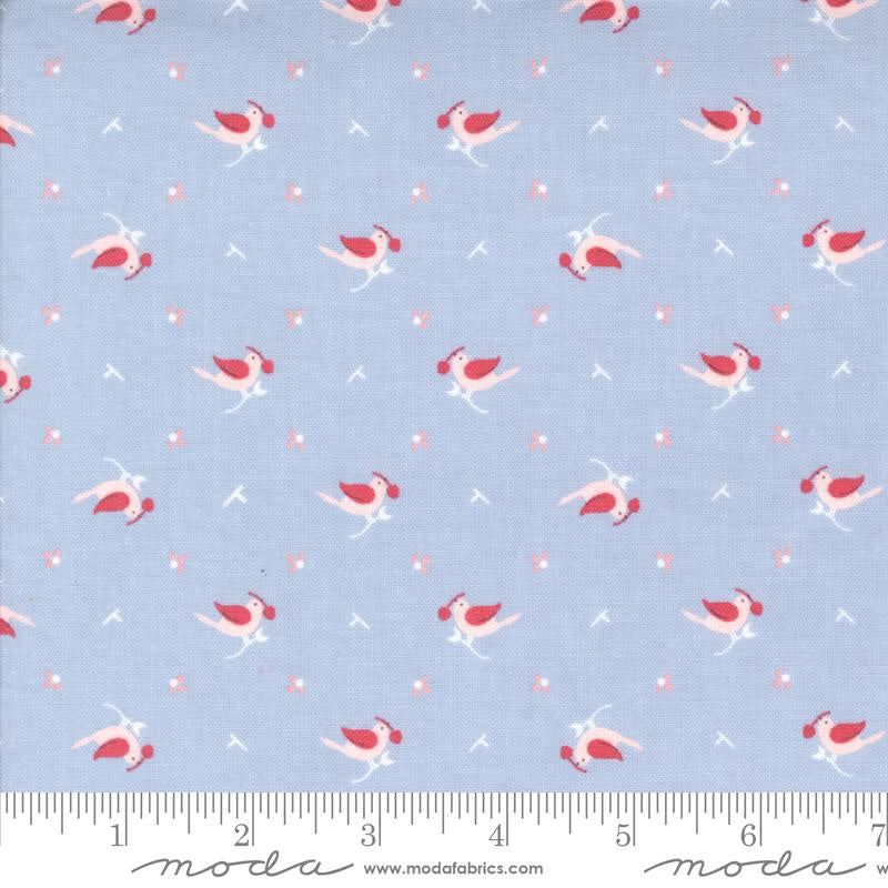 Moda Early Bird Hollyhocks Roses Sky 7m Fabric Bolt