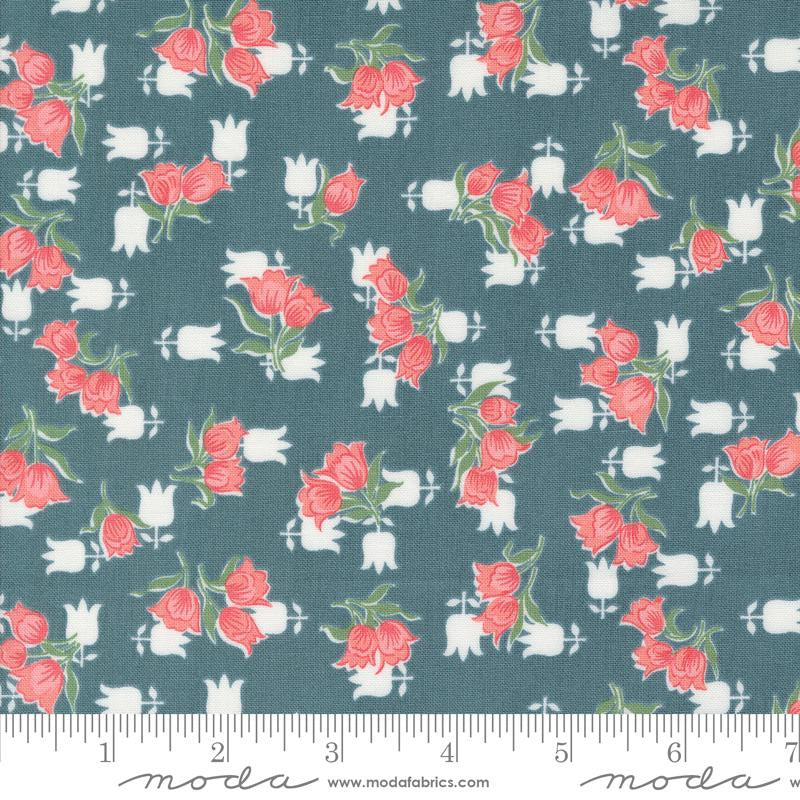 Moda Rosemary Cottage - Tulips Florals Lake 7m Fabric Bolt