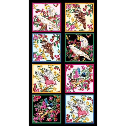 Burrangong Birdlife Kookaburras Galahs Cockatoos 11m Fabric Bolt | Kennard & Kennard