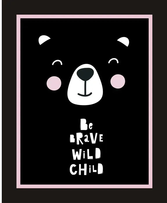 Devonstone Be Brave Wild Child Cot Quilt Panel