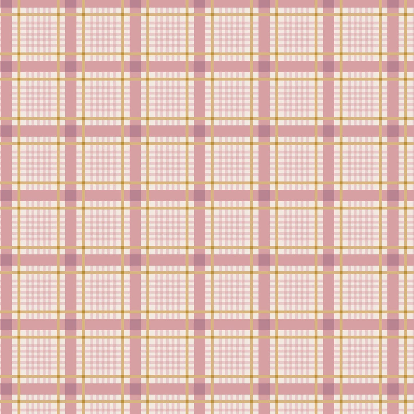 Devonstone Forget-Me-Not Rose - Mia Pink Check 8m Fabric Bolt