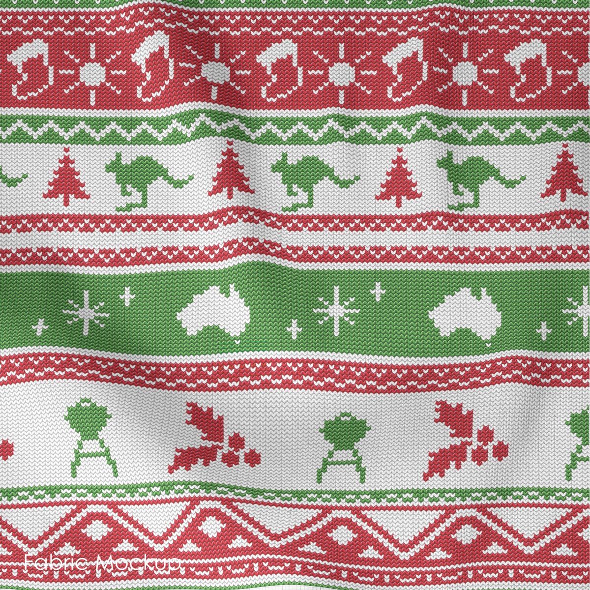 Aussie Friends Festive Fun Christmas - Christmas Stripe 8m Fabric Bolt | Devonstone
