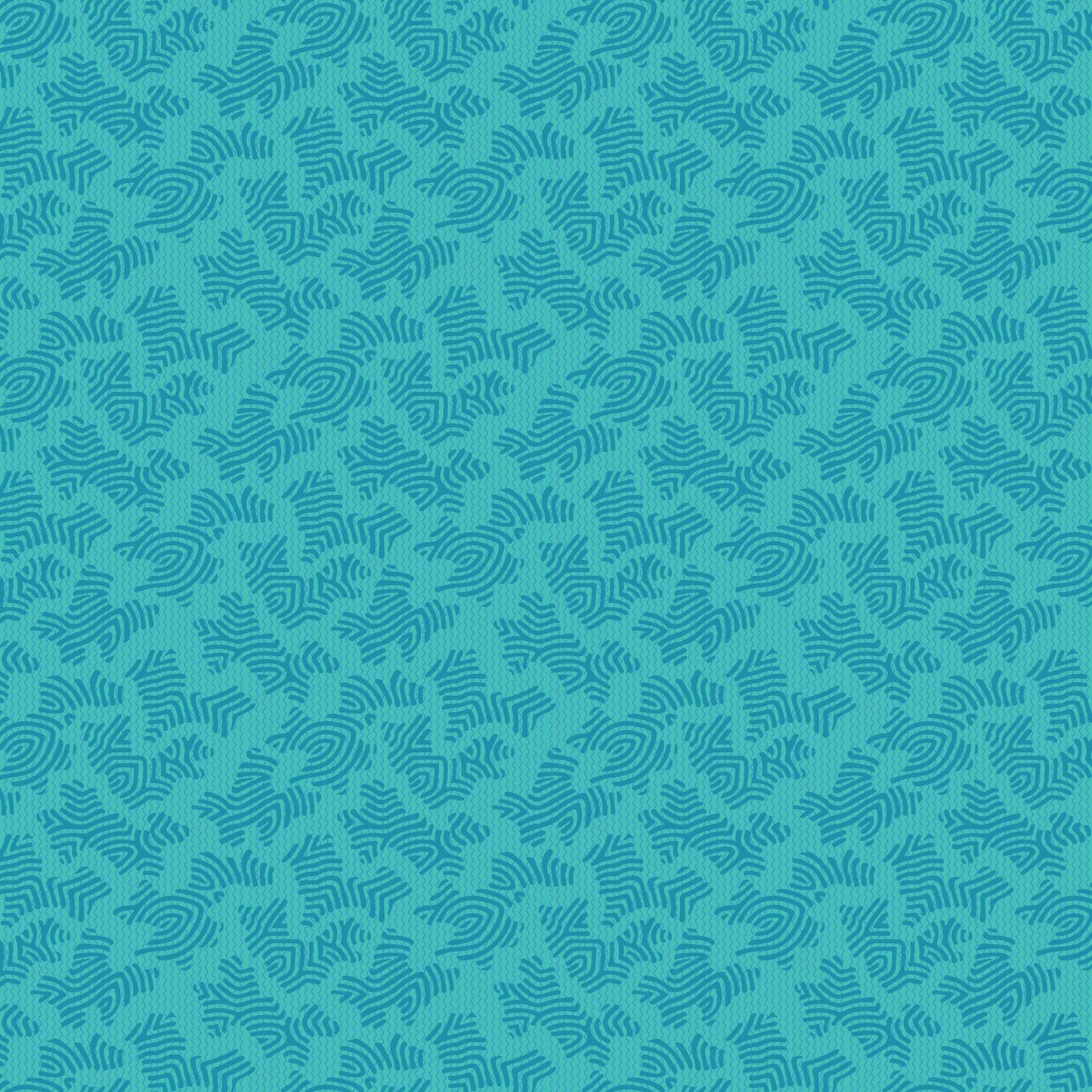 A close-up of a repeating abstract pattern in teal and blue, filling the entire frame.