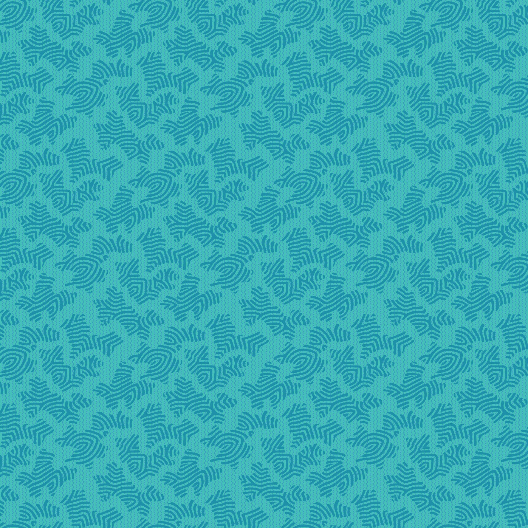 A close-up of a repeating abstract pattern in teal and blue, filling the entire frame.