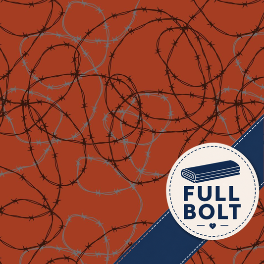 Devonstone Fenced In Barbed Wire Orange 8m Fabric Bolt