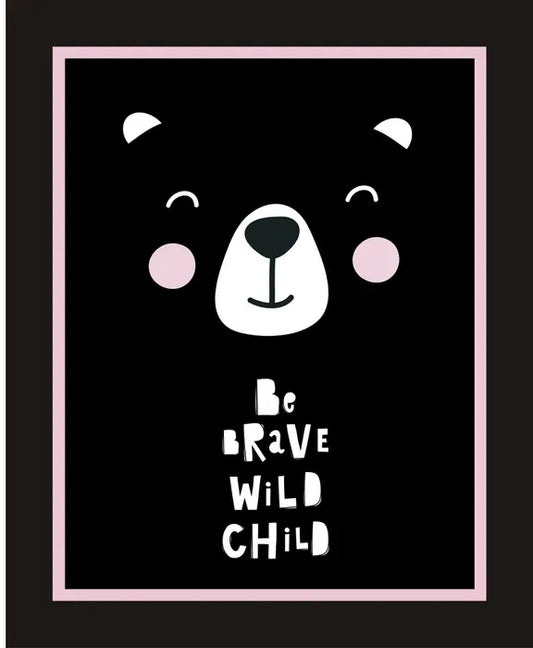 Devonstone Be Brave Wild Child Cot Quilt Panel 