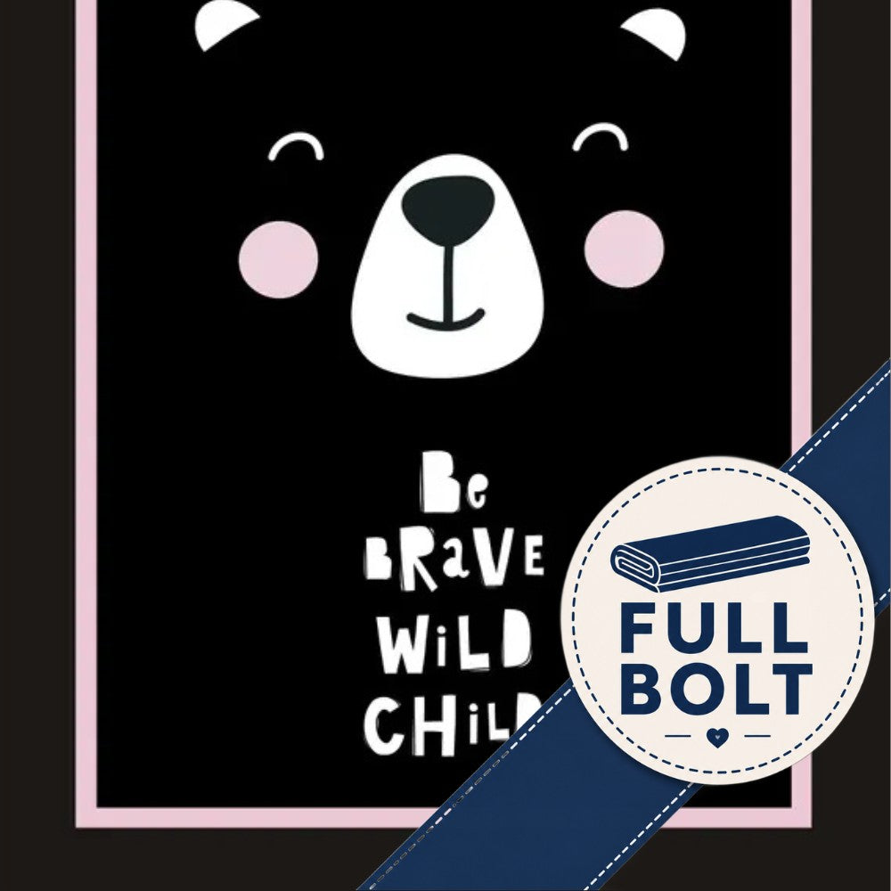 Devonstone Be Brave Wild Child Cot Quilt Panel 8m Fabric Bolt DV6431