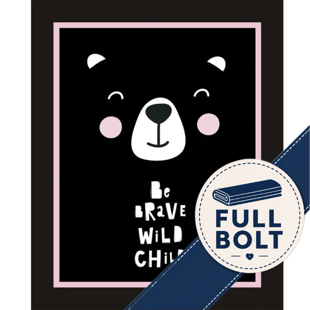 Be Brave Wild Child 36" Quilt Cot Panel 8m Fabric Bolt | Devonstone