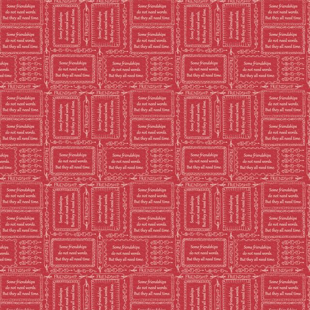Devonstone Friendship - Inspirational Words Coral 8m Fabric Bolt