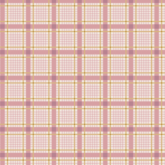 Forget-Me-Not Rose - Mia Pink Check 8m Fabric Bolt | Devonstone