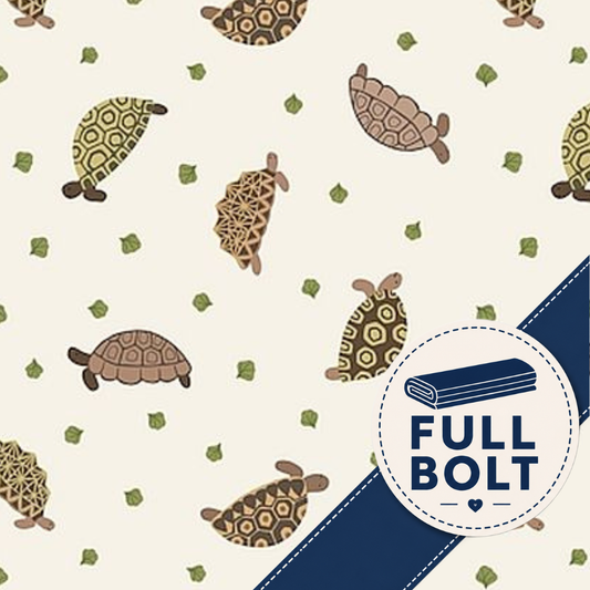 Lewis & Irene Small Things Tortoises on Cream 10m Fabric Bolt LESM31 001