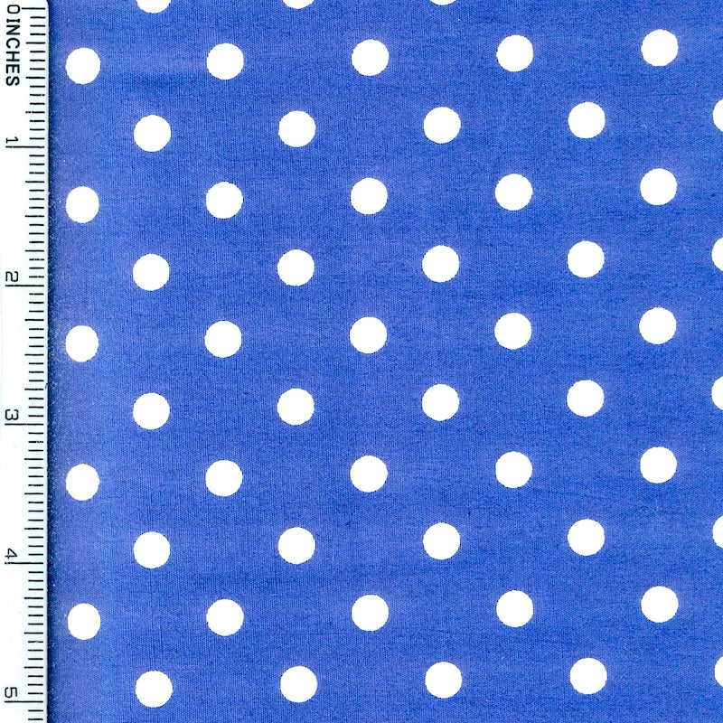 Medium Dot 1/4" - White on Royal Blue 12m Fabric Bolt | Sevenberry