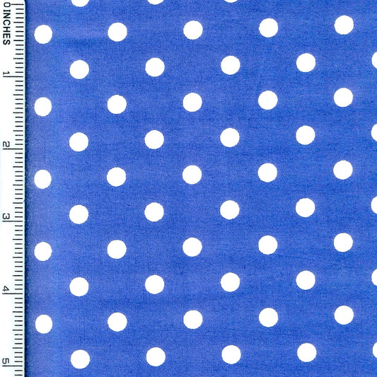 Medium Dot 1/4" - White on Royal Blue 12m Fabric Bolt | Sevenberry