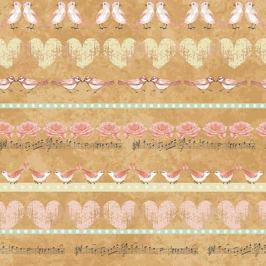 Love Birds - Stripe 8m Fabric Bolt | Stof Fabrics